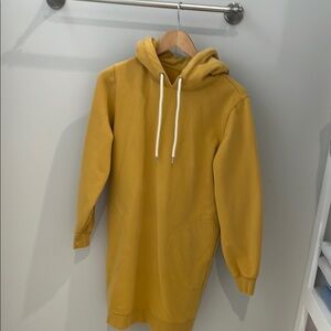 GAP Yellow Long Sleeve Dress with Hood